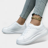 Stela - Weisse Leder Sportschuhe