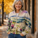 Zelda - Schottisches Distel-Landschaft Zip-Cardigan