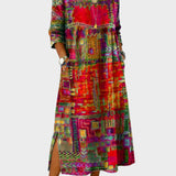 Inaya - Denim-Kleid mit Ethno-Patchwork