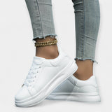 Stela - Weisse Leder Sportschuhe