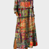 Inaya - Denim-Kleid mit Ethno-Patchwork