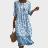 Sofia - Maxikleid mit Rundhalsausschnitt und Muster