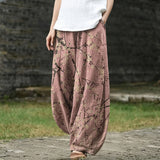 Fabienne – Weite Hose mit rosa Blättermuster