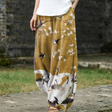 Odile – Weite Hose mit gelbem Waldmuster