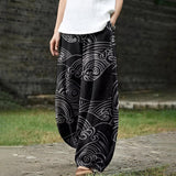 Clémence – Weite schwarze Druckhose