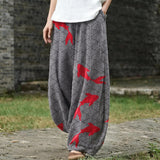 Blanche – Weite Hose mit Wellen- und Karpfenmuster
