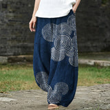 Alice – Weite Hose mit dunkelblauem Kreis-Muster