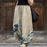 Colette – Beiger weiter Hosen mit grafischem Muster