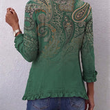 Aria - Boho Paisley Druck Rüschensakko