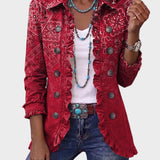 Riley - Boho Paisley Ombre Print Rüschjacke