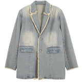Hannah - Oversize-Jacke im Vintage-Stil mit rohen Kanten