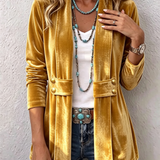 Avery - Vintage Blazer mit Knopf-Details, langen Ärmeln und offenem Vorderteil