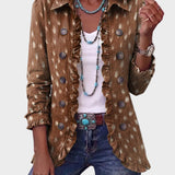 Layla - Boho Jacke mit Tiermuster und Rüschen