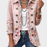 Ella - Blumenjacke mit Rüschen und Knöpfen