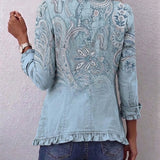 Isabella - Vintage Paisley Druck Rüschjacke
