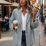Hannah - Oversize-Jacke im Vintage-Stil mit rohen Kanten