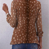 Layla - Boho Jacke mit Tiermuster und Rüschen